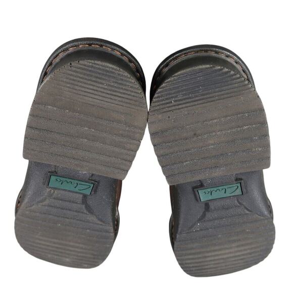 Clarks Shoes Womens 7 Casual Clogs Slip On Leather Brown Retro Classic Comfort - Picture 11 of 13